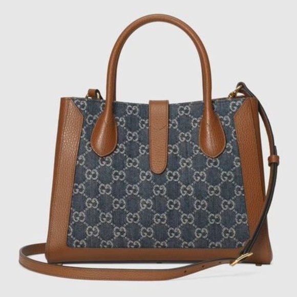 Gucci Jackie 1961 Medium Tote Bag in Denim NEW IN DUST BAG - Picture 3 of 7